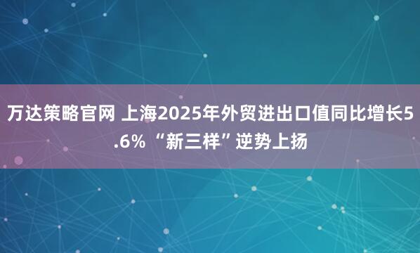 万达策略官网 上海2025年外贸进出口值同比增长5.6% “新三样”逆势上扬